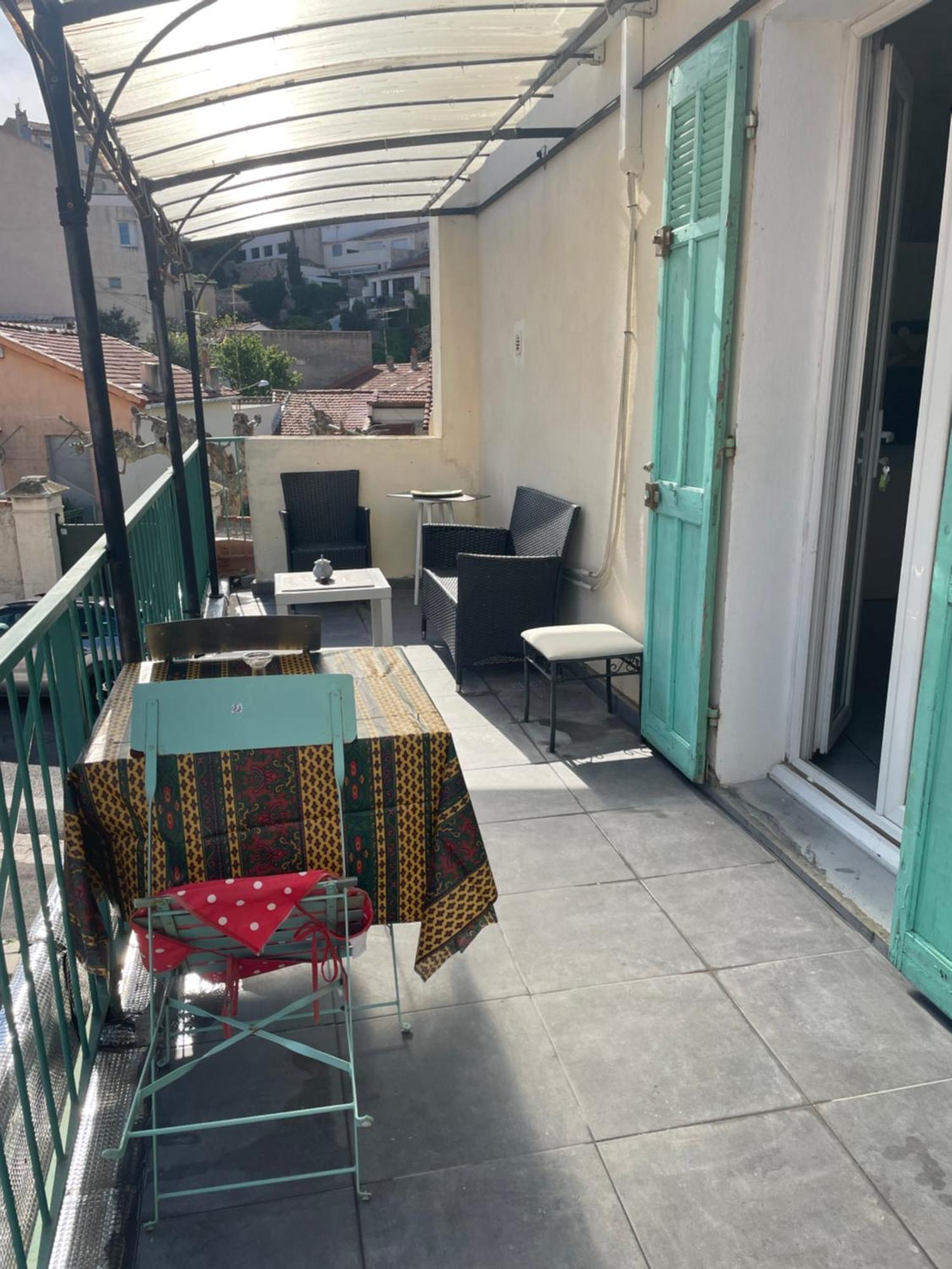 Stud Terras Ville Corniche 2 Pers Stat Gratuit Rue Modif Suivt Possib Et Accord Exclusif 马赛 外观 照片